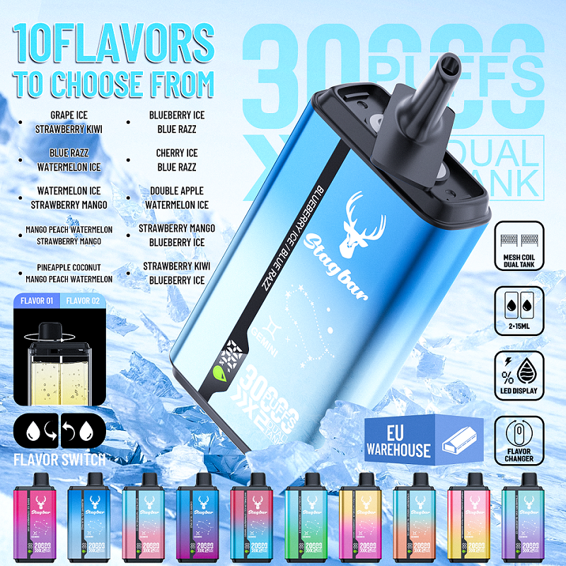 STAG BAR GEMINI 30000 PUFFS